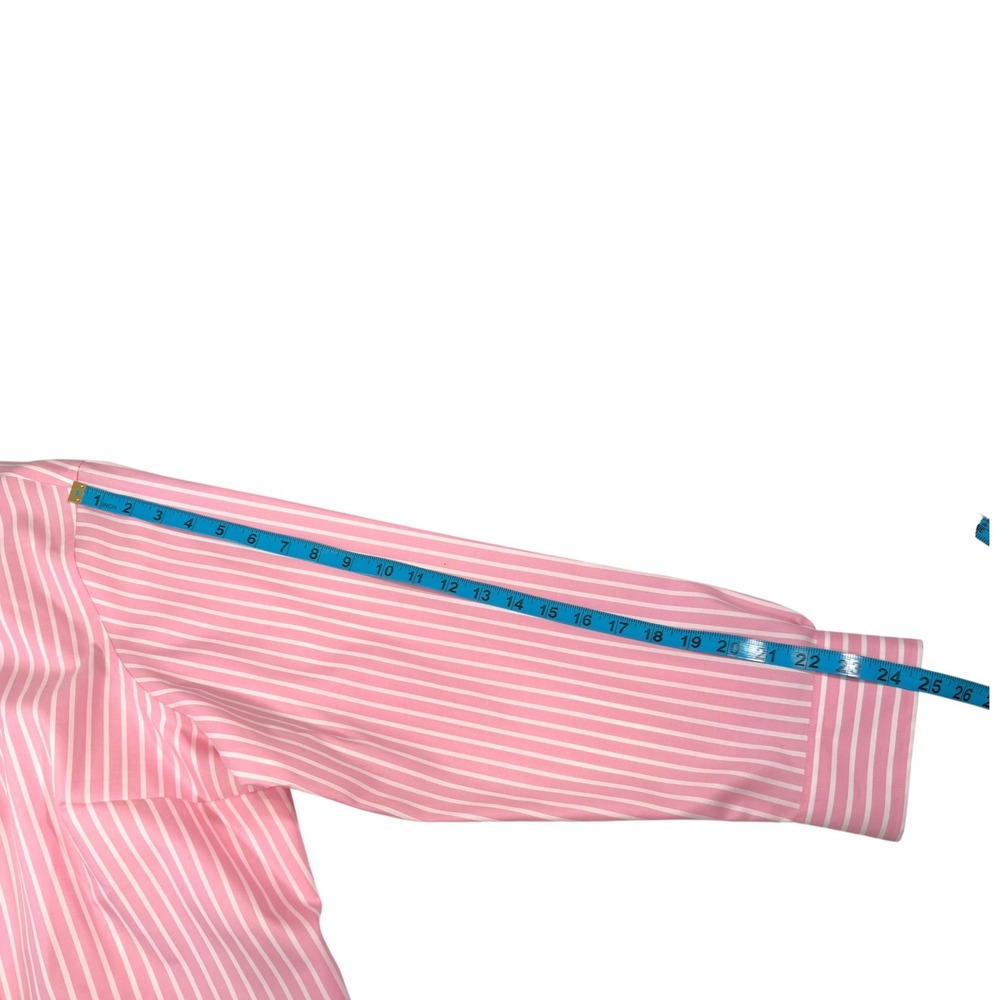NEW Jones New York 3X Pink Striped Button Down Shirt Easy Care Preppy Officecore - Picture 6 of 8